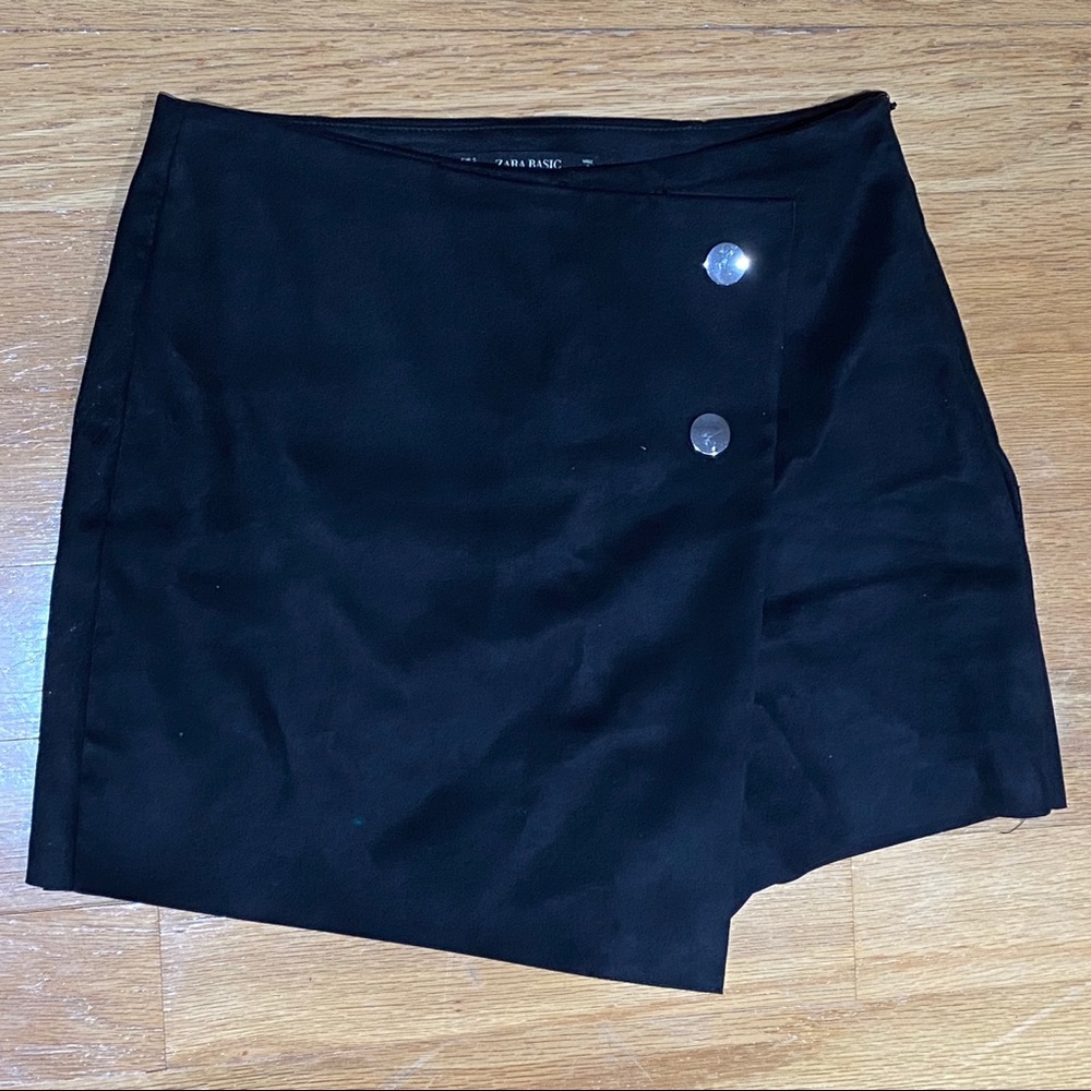 Zara Basic Asymmetric Faux Suede Short
